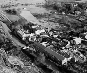 Prints of The Wiggins, Teape and Co Paper Mill, Withnell Fold, Lancashire. Photographed 26 November 1947 by Aerofilms Ltd Lancashire Prints: Print of a paper mill at Withnell Fold, Lancashire