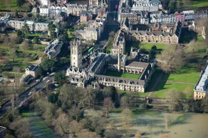 Prints of Magdalen College, Oxford. Aerial photograph taken in February 2013. SP5206/58 England from the Air - Landscapes, Cities and Heritage: Magdalen College Print, Oxford Aerial View