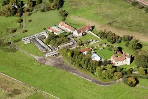 Prints of Westenhanger Castle, Kent, 2017 England from the Air - Landscapes, Cities and Heritage: Westenhanger Castle Print, Kent Aerial Photograph