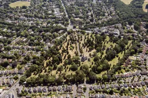 Prints of Wimborne Road Cemetery, Bournemouth, 2018. SZ0992 England from the Air - Landscapes, Cities and Heritage: Wimborne Road Cemetery Print from England from the Air