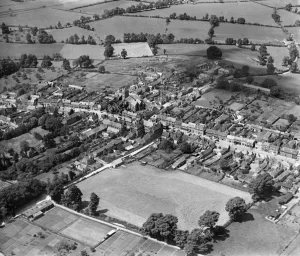 Wootton Bassett Print, Aerial View of Church and High Street