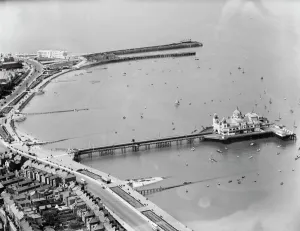 Prints of Morecambe Harbour and Central Pier, Lancashire. Photographed in June 1933 by Aerofilms Ltd Lancashire Prints: Morecambe Harbour and Central Pier Print, June 1933