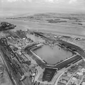 Dock Prints: Fleetwood Docks Print, 1949