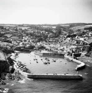 South-West England - Aerial Views: Mevagissey Harbour Print, 1953
