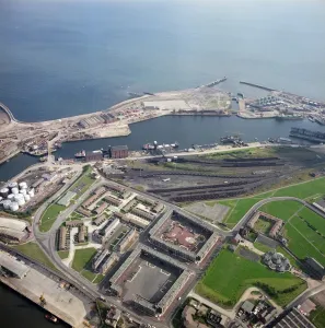 Dock Prints: Print of Sunderland Docks, photographed in 1985