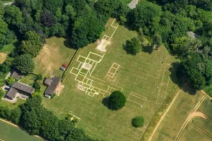 Prints of Rockbourne Roman Villa, Hampshire, 2023 Aerial Views of England - Landscapes, Cities and Heritage from Above: Rockbourne Roman Villa Print, Aerial View