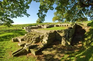 England Prints: Chesters Roman Fort Print: General View of Bathhouse and Latrine