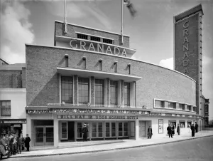 Prints of Granada Cinema, Powis Street, Woolwich, Greenwich, Greater London. Exterior view from the south-west showing the front elevation of the Granada Cinema Greater London Prints: Granada Cinema Print, Exterior View