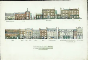 Prints of North Brink, Wisbech, Fenland, Cambridgeshire Cambridgeshire Prints: Print of North Brink Wisbech exterior elevations, Cambridgeshire