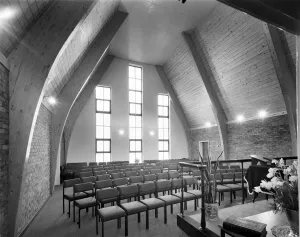 Religious Prints: Olivet Deptford Baptist Church Print, Interior with Brickwork and Joinery