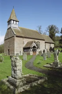 Print of Church of St Michael C12 parish church, Herefordshire