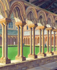 Religious Prints: Print of Furness Abbey Cloister, Cumbria