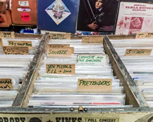 Images Dated 19th February 2012: Box of 7 vinyl records DP165558