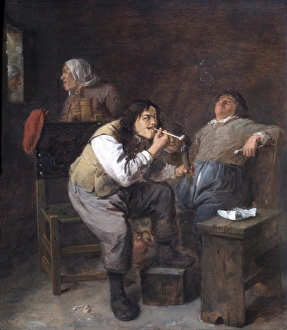 <b class=qtipBold><figcaption>Brouwer - The Smokers N070494</figcaption></b><br>APSLEY HOUSE, London. "The Smokers" painted 1635-38 by Adriaen BROUWER (1606'-38). Interior of a tavern. WM 1522-1948.<br><em>© Historic England</em> Brouwer - The Smokers N070494