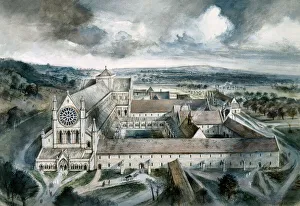Heritage/reconstructing past monastic illustrations/byland abbey j940485 Heritage/reconstructing past monastic illustrations/byland abbey j940485