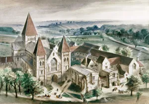 Heritage/reconstructing past castles illustrations/castle acre priory j940262 Heritage/reconstructing past castles illustrations/castle acre priory j940262