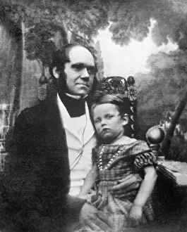 Child Hood Gallery: Charles Darwin and his son N990002
