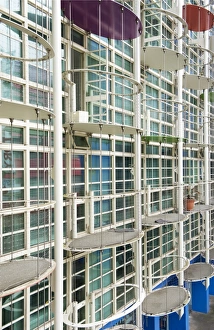 <b class=qtipBold><figcaption>The Custard Factory DP099078</figcaption></b><br>The Custard Factory, Digbeth, Birmingham. Looking south along the studio building's west elevation, showing its elliptical balconies.<br><em>© Historic England</em> The Custard Factory DP099078