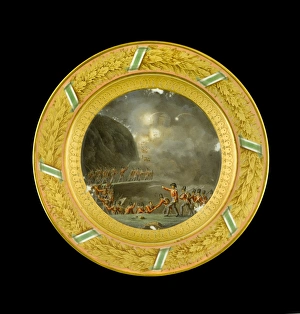Dessert plate depicting the Storming of Ciudad Rodrigo N081120 Dessert plate depicting the Storming of Ciudad Rodrigo N081120