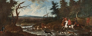 <b class=qtipBold><figcaption>Dorset Hunting DP173067</figcaption></b><br>Painting of Dorset hunting in Pitt's Library, Walmer Castle, Deal, Kent.<br><em>© Historic England Archive</em> Dorset Hunting DP173067