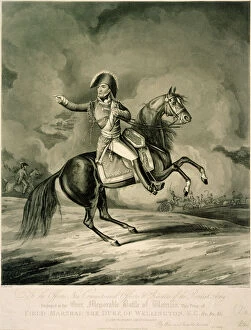 Engraving Collection: Duke of Wellington at the Battle of Waterloo J050174