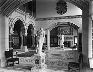 <b class=qtipBold><figcaption>Eaton Hall BL08262</figcaption></b><br>EATON HALL, Eaton, Chester, Cheshire. Interior of the saloon; recess with statue. Photographed by Bedford Lemere for his grace the Duke of Westminster in 1887.<br><em>© Historic England</em> Eaton Hall BL08262