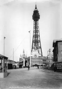 Victorian Architecture - Buildings, Streets and Landmarks: New Brighton Tower Print, c. 1900, Seaside Scene