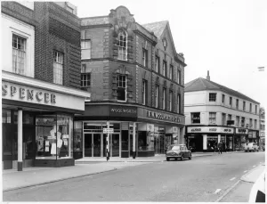 Prints of F W Woolworth and Company Limited, 51 - 55 High Street, Kettering, North Northamptonshire Northamptonshire Prints: Kettering Woolworths Print: South-east view of F W Woolworth's premises
