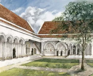 Drawing Prints: Kirkham Priory Print - 13th Century Cloister Reconstruction