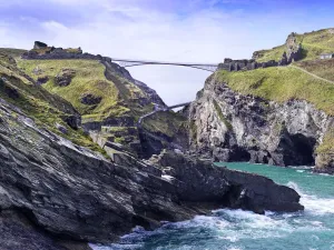 Prints of Tintagel Castle, Cornwall. General view of the site United Kingdom Prints: Tintagel Castle Print DP248518