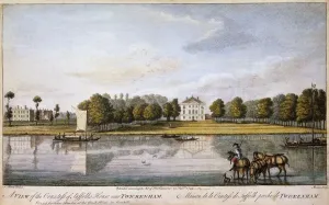 Prints of MARBLE HILL HOUSE, Twickenham, Middlesex. The Countess of Suffolks House after Augustin Heckell. Coloured engraving. 1749 Related Prints: Marble Hill House Print, a coloured engraving of the house's exterior