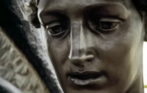 Prints of THE WELLINGTON ARCH, London. Detail of the face of the figure of Peace of the quadriga. An Edwardian commission, finally erected in 1912. Neo-Classical sculpture by Adrian Jones (1845-1938) Sculpture Prints: Print of Quadriga Figure's Peaceful Face