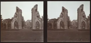 Glastonbury Abbey Stereoscopic Print