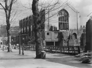 The London Blitz Prints: Inner Temple Hall Ruins Print