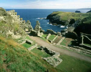 Tintagel Castle Print: Inner Ward View