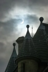 Print of Bradford Eclipse, Peckover Street Turrets