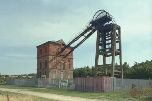 Victoriana Prints: Print of Bestwood Colliery's Winding House and Headstocks in structural concrete