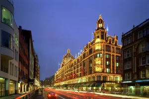 Victoriana Prints: Harrods Department Store Print at Night