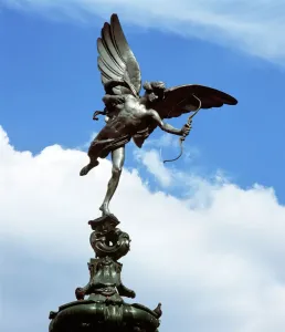 Victoriana Prints: The Shaftesbury Memorial Print: Eros Statue in London
