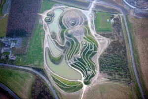 Sculpture Prints: Northumberlandia Print, a reclining female figure sculpture