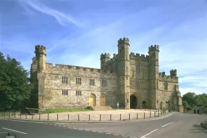 Battle Of Hastings Prints: Print of Battle Abbey gatehouse and court house from the town