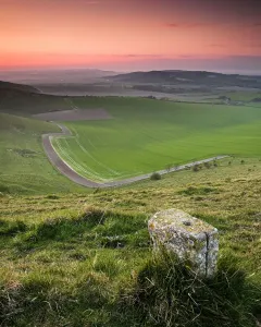 East Sussex Prints: South Downs Waymarker Print, East Sussex