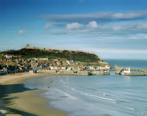 Explore England - Iconic Landmarks and Places to Visit: Scarborough Castle Print - View Across the Bay