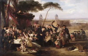 Prints of APSLEY HOUSE, London. The Greenwich Pensioners Commemorating Trafalgar 1841 by John BURNET (1784-1868) Victoriana Prints: Greenwich Pensioners Print by John Burnet