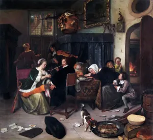 Print of Steen's The Dissolute Household