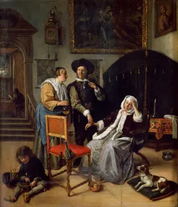 Prints of APSLEY HOUSE, London. The Physicians Visit 1658-62 by Jan STEEN (1625/6-79). Sometimes known as The Doctors Visit Museum Prints: Jan Steen's The Physicians Visit Print, 1658-62