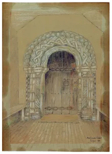 Drawing Prints: Print of South Door at Redisham Church