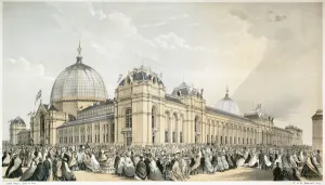 Prints of INTERNATIONAL EXHIBITION OF 1862, Kensington, London. The exhibition building. Aston Bragg delin. Lithograph in black and tints from the Mayson Beeton Collection Kensington Prints: International Exhibition of 1862 Print