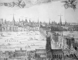 Print of Old London Bridge from Southwark