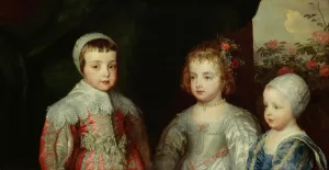 Prints of KENWOOD HOUSE, SUFFOLK COLLECTION, London. The Three Eldest Children of Charles I c.1635 after Sir Anthony van Dyck. (L-R). Prince Charles, later King Charles II D Prints: Print of The Three Eldest Children of Charles I
